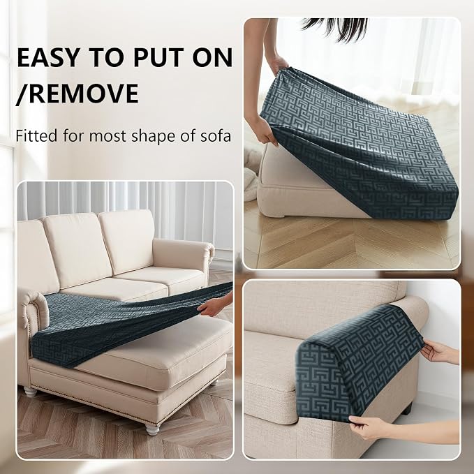 UNBBRRL 10 Pieces Stretch Sofa Cushion Covers - Image 4