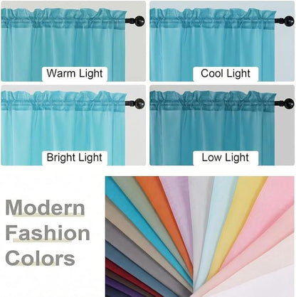 Sheer Curtains 63 Inch Length 2 Panels Set - Image 7