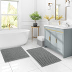 Arotive Luxury Chenille Bathroom Rug Mat, Extra Soft Thick Absorbent Shaggy Bath Rugs, Non-Slip Machine Wash Dry, Plush Bath Mats for Bathroom, Shower and Tub, 44x32, Grey