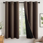 MIULEE Chocolate Brown 100% Blackout Curtains by MIULEE