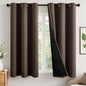 MIULEE Chocolate Brown 100% Blackout Curtains by MIULEE