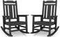 SERWALL Black Outdoor Rocking Chair Set of 2, All Weather Patio Rocking Chair by SERWALL