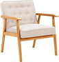 UNICOO® Mid-Century Retro Modern Accent Chairs, Solid Wood Armrest Lounge by UNICOO