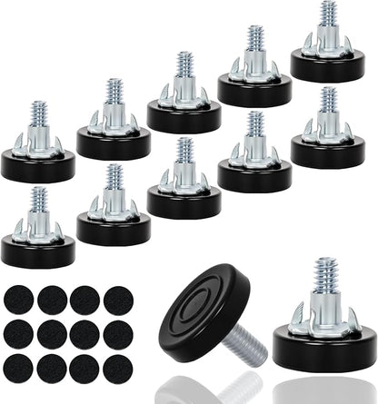 12 PCS M6 Thread Furniture Feet Levelers, Adjustable Furniture feet, Leveling by Eunenete