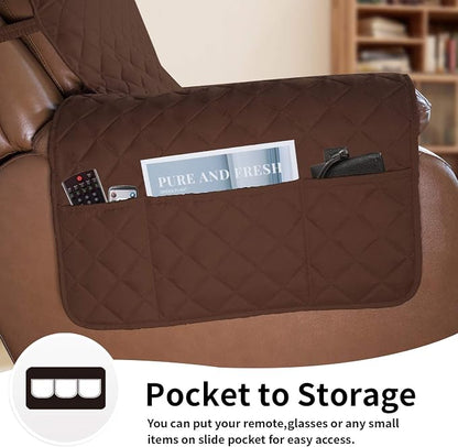 Easy-Going Reversible Couch Cover, Oversized Recliner, Coffee/Ivory | Machine - Image 3