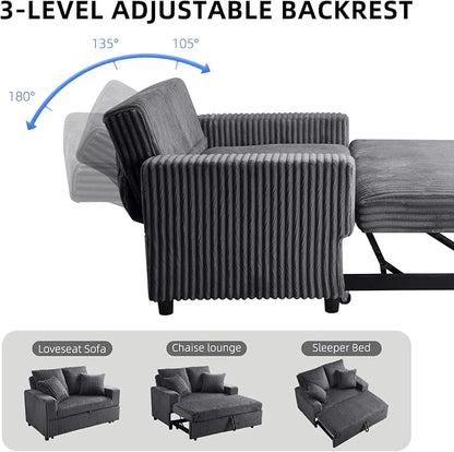 3 in 1 Convertible Sofa Bed，52.8" Pull Out Couch - Image 6