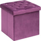 B FSOBEIIALEO Storage Ottoman Cube Velvet Tufted Folding Ottomans by BFSOBEIIALEO