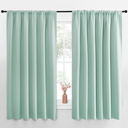 NICETOWN Blackout Curtains for Bedroom, Aqua Blue, 1 Pair, 62 by 63-inch by NICETOWN