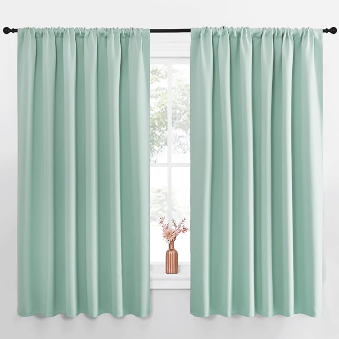 NICETOWN Blackout Curtains for Bedroom, Aqua Blue, 1 Pair, 70 by 63-inch by NICETOWN