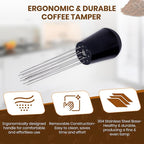 Espresso Accessories Kit – WDT Distribution Tool & 58mm Espresso Dosing Funnel for Baristas – 0.35mm Needle Stirrer with Extra Replaceable Needles, Handle & Storage Pouch