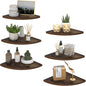 HORLIMER 6 Pack Wall Mount Floating Corner Shelf, Rustic Wood Corner Wall by HORLIMER