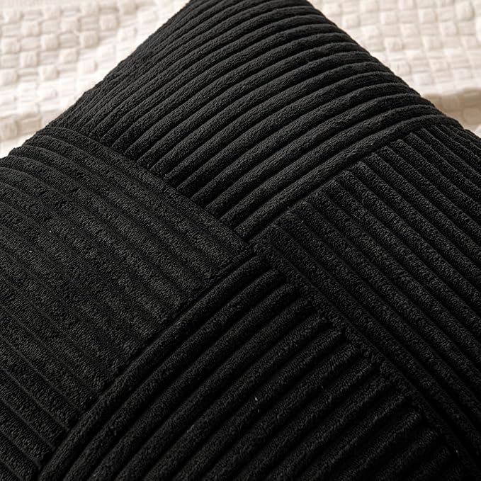 MIULEE Black Decorative Throw Pillow Covers 18x18 Inch - Image 2