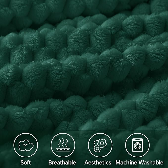 BEDELITE Dark Green Throw Blanket - Image 3