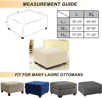 NeColorLife Stretch Ottoman Cover Square Oversized Soft Knitted Jacquard Thick - Image 4