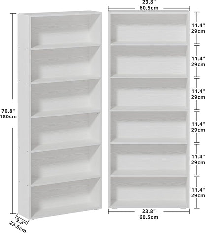 IRONCK Bookshelves and Bookcases Set of 2 Floor Standing 6 Tiers Display - Image 3