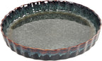 Ceramic Pie Pan Quiche Baking Dish, 11 Inch Round Ruffled Edge Au Gratin Baking Dishes, 1.4 Quart Non-Stick Pie Dish, Tart Pan, Pie Plate for Apple, Oven, Dishwasher and Microwave Safe