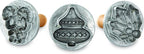 Nordic Ware 01233 Holiday Cast Cookie Stamps, 3-inch rounds, Silver