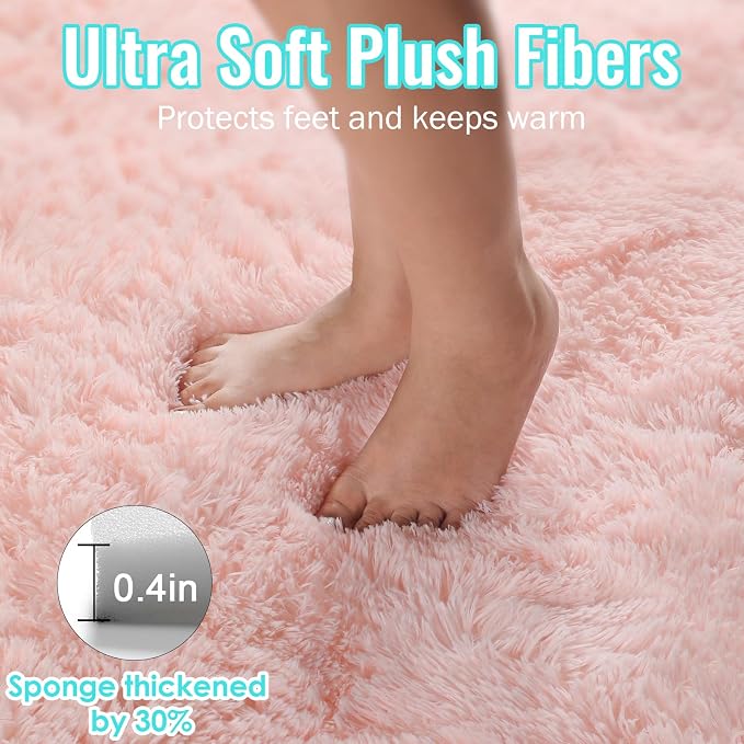 Pink Rugs for Girls Bedroom 4x6 Ft Cute Girls Room Decor Aesthetic Area Rug | - Image 4