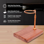 Pour Over Coffee Maker with Adjustable Stand & Wooden Base, Dripper Stand for Manual Coffee Brewing, Coffee Filter Holder, Tea Strainer Stand for Home, Café, Restaurant, Camping, Golden
