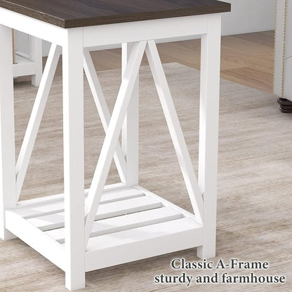 ChooChoo Farmhouse End Table, Rustic Vintage End Side Table - Image 9