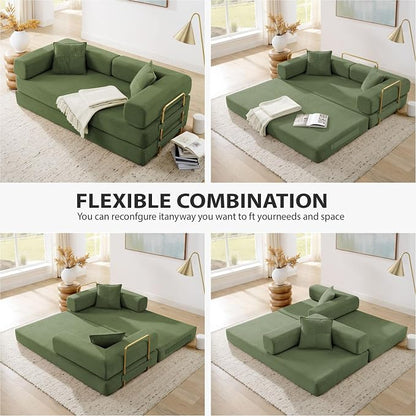 HANXIN 78 Inch Convertible Sleeper Sofa Bed, Folding Floor Mattress Couch - Image 5