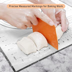 Silicone Pastry Mat with Measurement, Kids Baking Mat for Fondant, Rolling Dough, Pie Crust, Pizza and Cookies, Dough Mat, Counter Mat 12" x 16", Black