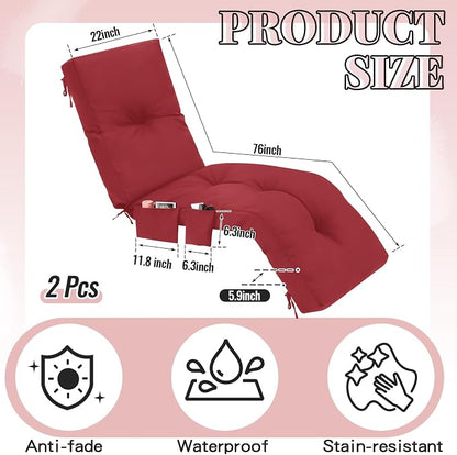 Outdoor Chaise Lounge Cushions - Image 2