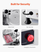 VEVOR Automatic Meat Slicer, 180W + 370W Deli Slicer with a 12 inch Premium 65Mn Blade, 0-0.3 inch Adjustable Thickness, Electric Food Slicer Machine for Meat, Vegetables, Hard Bread, and Cheese