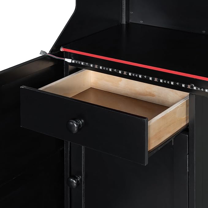 Modern Gaming Loft Bed with Built-in Desk, LED Lighting & Charging Hub –Twin - Image 8