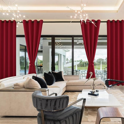 RV Blackout Curtains for Bedroom, 52 x 36 Inches Long Christmas Red | Thermal - Image 7