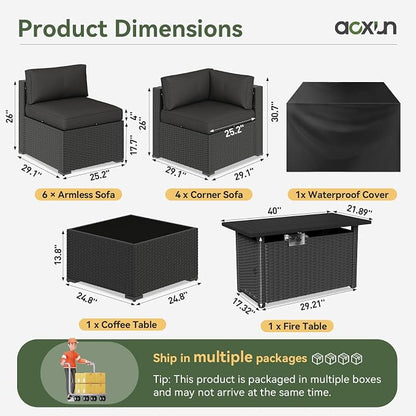 Aoxun 15 Piece Patio Furniture Set - Image 4