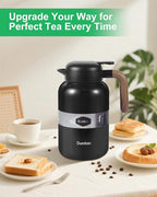 68 Oz Thermal Coffee Carafe, Stainless Steel Insulated Vacuum Coffee Carafes For Keeping Hot, 2 Liter Carafe for Hot Liquids (Black)
