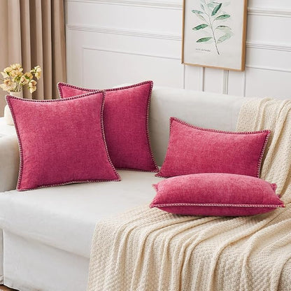 MIULEE Decorative Couch Throw Pillow Covers 20x20 Inch Hot Pink 2 Pack | - Image 5