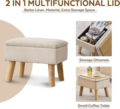 Storage Ottoman, Small Foot Stool Ottoman - Image 5