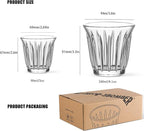 MHW-3BOMBER Coffee Glasses Set of 6 Drinking Glasses 8.1OZ Latte Glasses for Espresso, Whiskey, Vodka, Spirits & Liquors G6193-OS