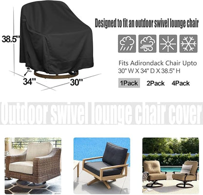 Outdoor Swivel Lounge Chair Cover, Waterproof Heavy Duty Outdoor Chair Covers - Image 2