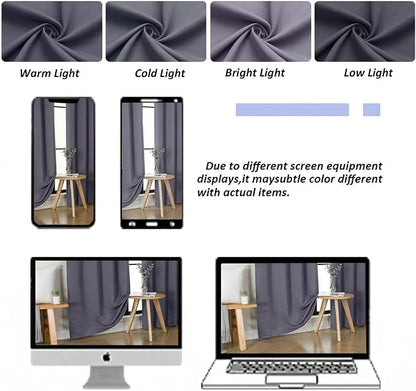 Simplebrand Ava Greyish Purple Blackout Curtains - Image 8