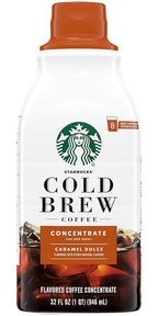 Starbucks Cold Brew Concentrate, 32 Fl Oz (Madagascar Vanilla + Caramel Dolce)