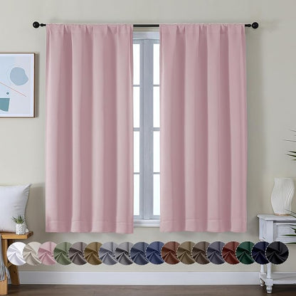 Simplebrand Ava Blush Short Blackout Curtains by Simplebrand