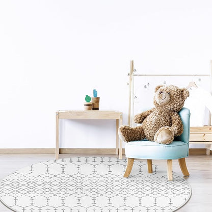 Lahome Moroccan Round Rugs 4Ft Washable Non-Slip Small Round Area Rug - Image 7