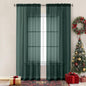 Chyhomenyc Christmas Sheer Curtains 84 Inches Long, 2 Panels, Hunter Green | by Chyhomenyc