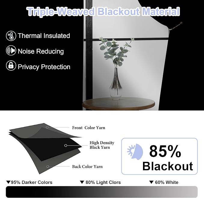 Simplebrand Ava Stone Short Blackout Curtains - Image 2