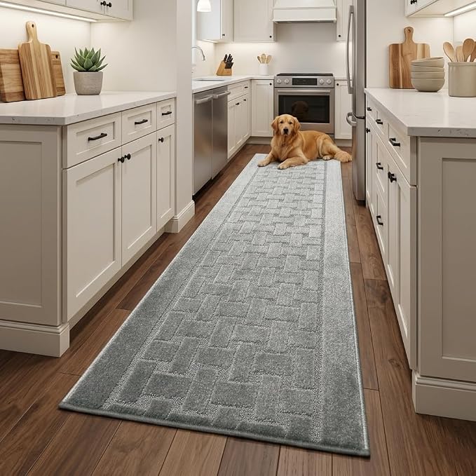 Runner Rug 28 ft, Extra Long Non-Slip Washable Rug, Rubber Backing, Rolled in - Image 2