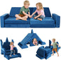 15 Pcs Modular Kids Play Couch, Toddler Couches That Fold Out, Plush Foam Chair by VIXLONOutdoorSlowTime