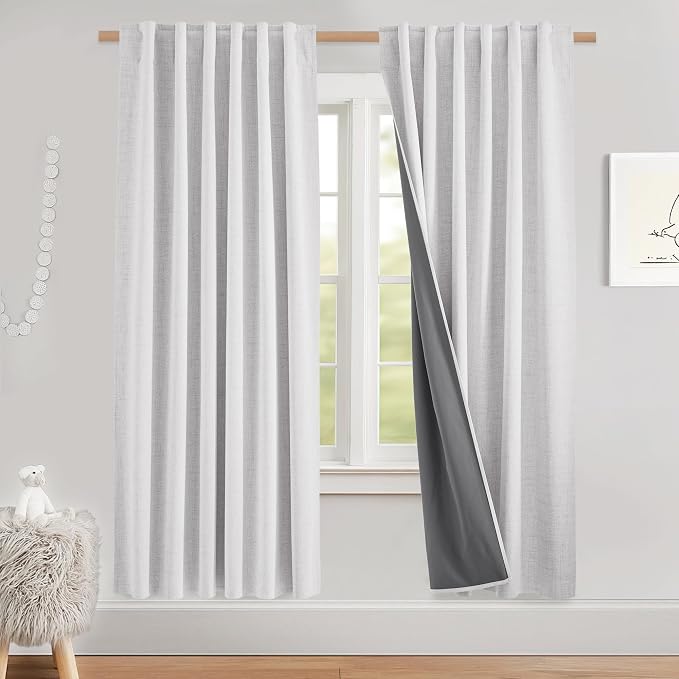 NICETOWN 100% Blackout Linen Curtains by NICETOWN