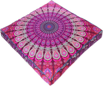 Mandala Floor Pillow Cover Meditation Cushion Seating Throw Hippie Round by EyesofIndia