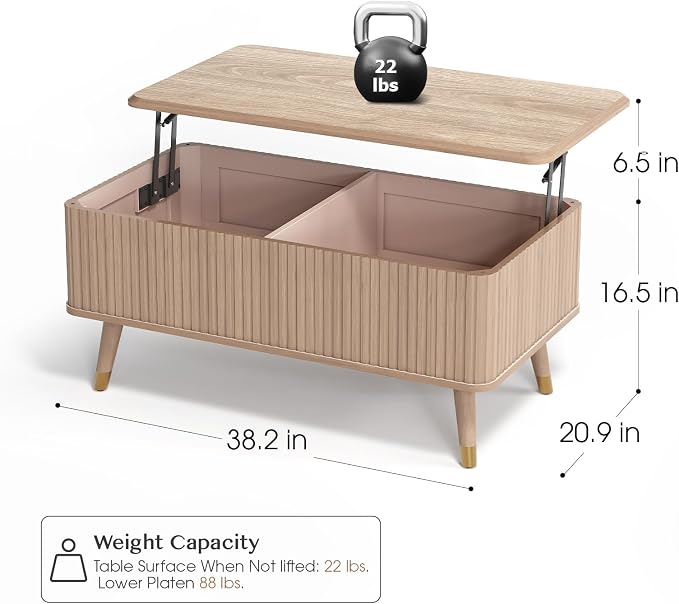 JOINICE Lift Top Coffee Table - Image 2