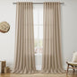 Sepia Beige Linen Curtains 120 Inches Long by Nanspring