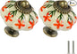 Ivory & Orange Pumpkin Knobs 2 Pack Ceramic Cabinet Knobs Vintage Drawer Pulls by Zernmiarder