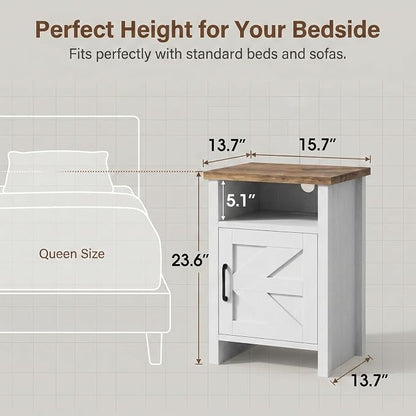 YESHOMY Farmhouse Modern Nightstand - Image 2